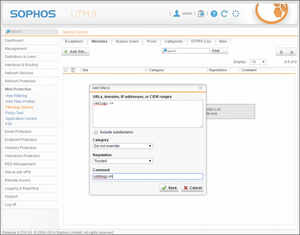 3-Sophos UTM Home-Web Protection-Filtering Options-2