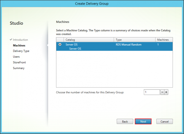 Delivery Group Server OS - 1