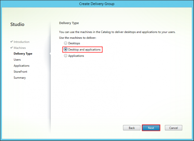 Delivery Group Server OS - 2