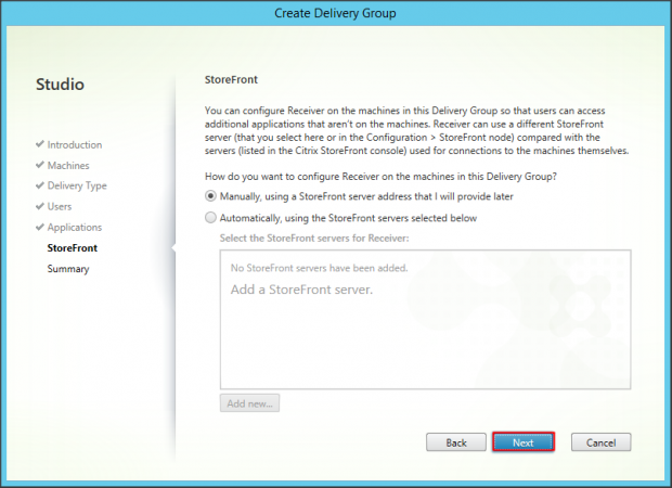 Delivery Group Server OS - 5