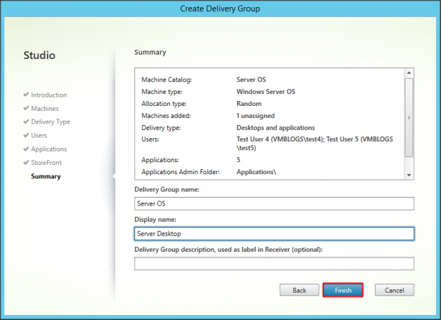 Delivery Group Server OS - 6