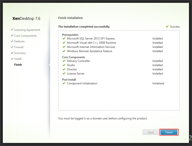 Install XenDesktop Controller - 9