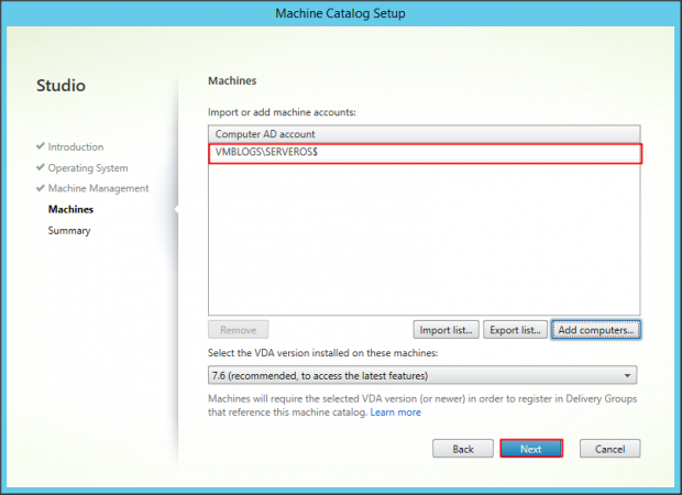 Machine Catalog Server OS - 4